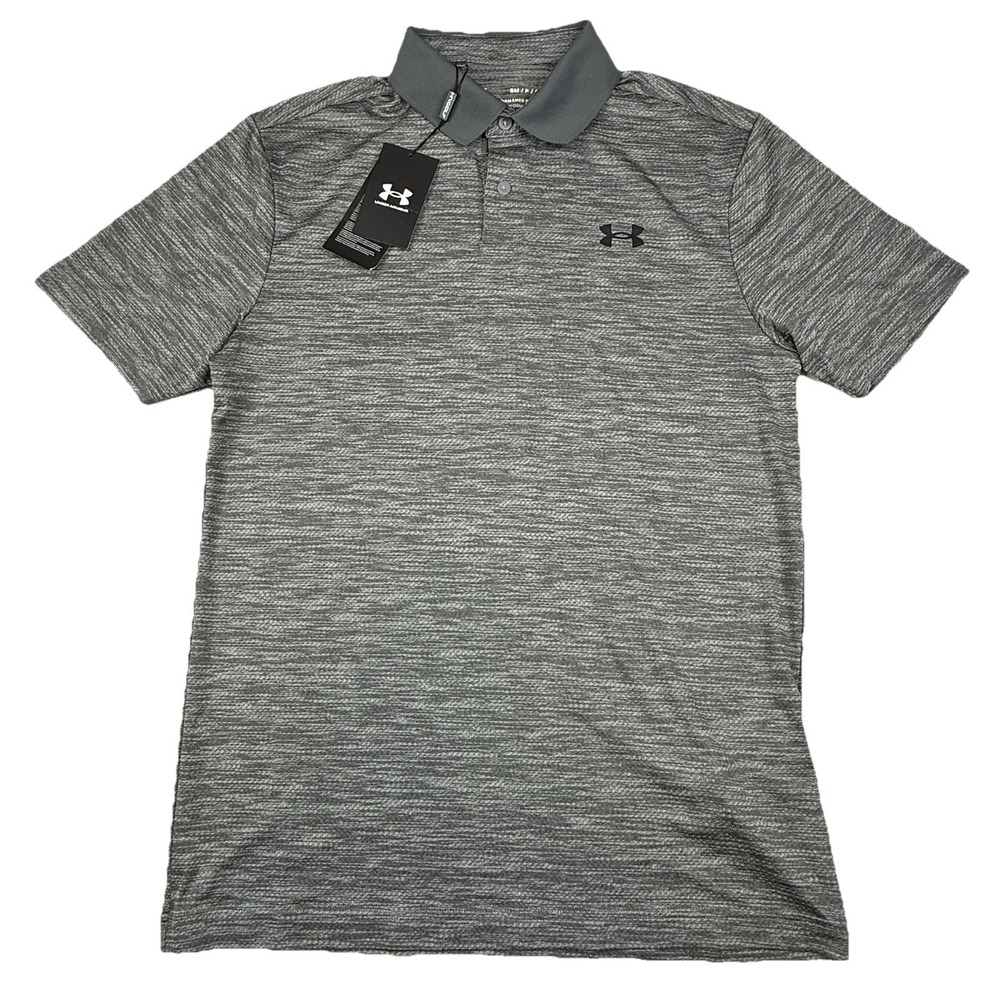 Under Armour UA Golf Performance Polo Heather Gray Mens Small Short Sleeve NWT